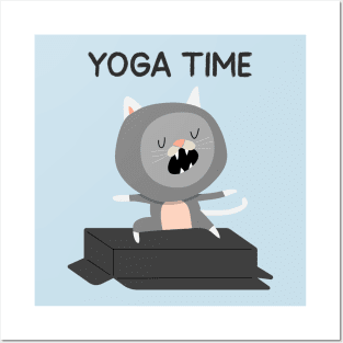 Yoga Cat / Yoga Time / Yoga Training T-shirt / Cute Cat Doing Yoga Posters and Art